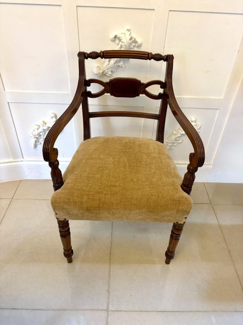 Fine Pair of Antique George III Quality Mahogany Desk/Carver Chairs